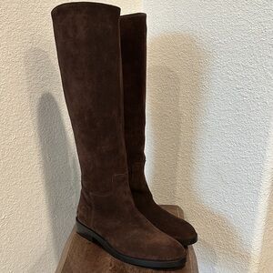 New Napoleoni Brown Suede Tall Boots Women’s Size 39 US 8.5